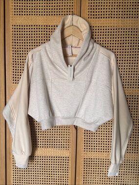 Anthropologie Cropped Cream Pullover